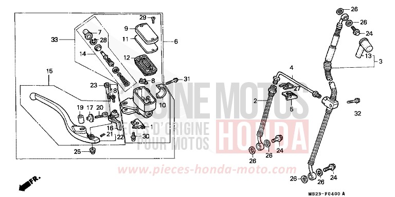 VORDERRADBREMSE von CB1300 Super Bold'or ABS PEARL CRYSTAL WHITE (NH193K) von 1990